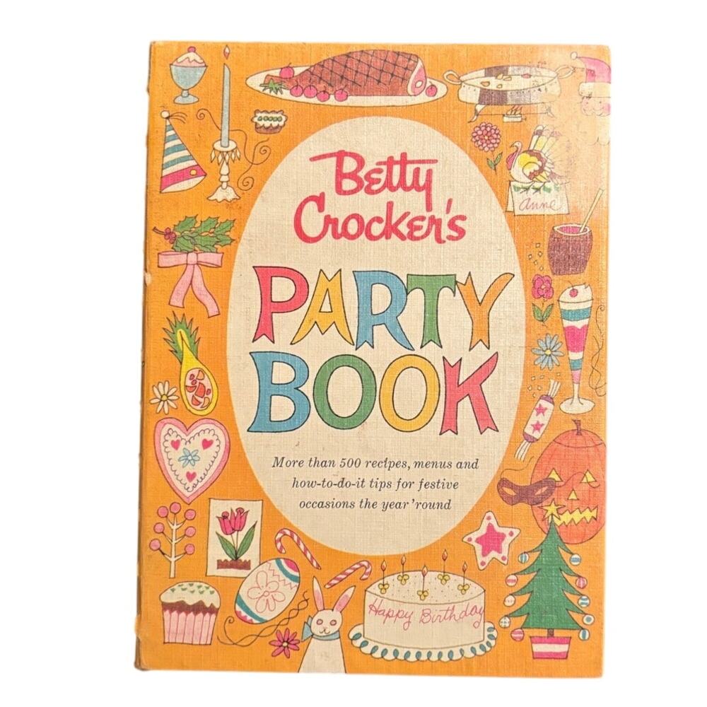 VTG 1960 First Ed., First Printing Betty Crocker Party Book, Spiral Bound, HC